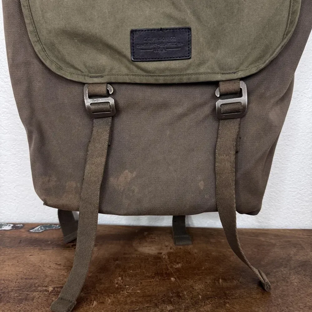 Vintage Filson Ranger Rucksack Backpack Otter Green Canvas CC Filson Workwear